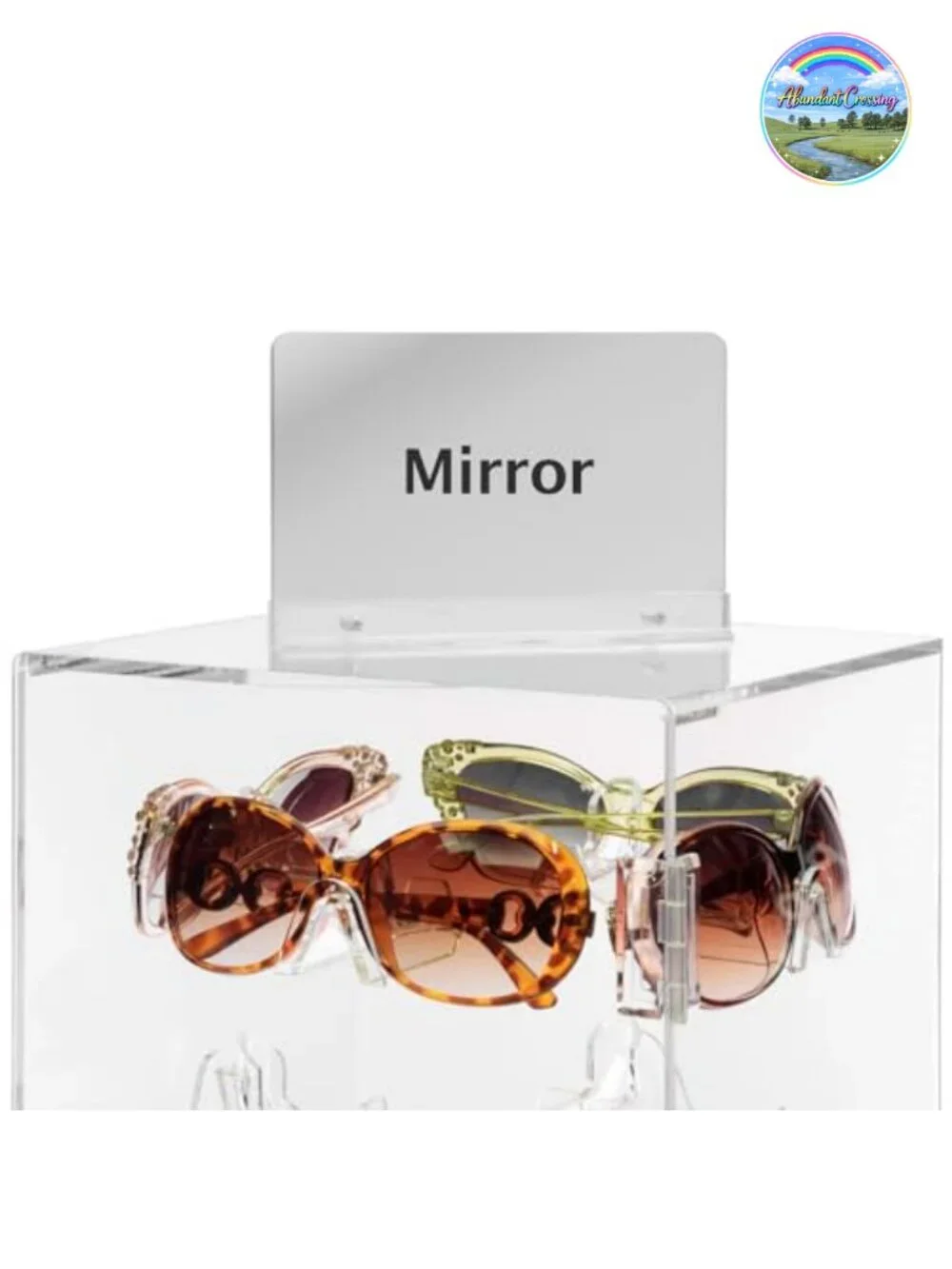 Lockable Rotating Acrylic Sunglasses Display Case for 24 Frames with Key Lock